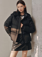 Women's Black Drawstring Hooded Puffer Jacket